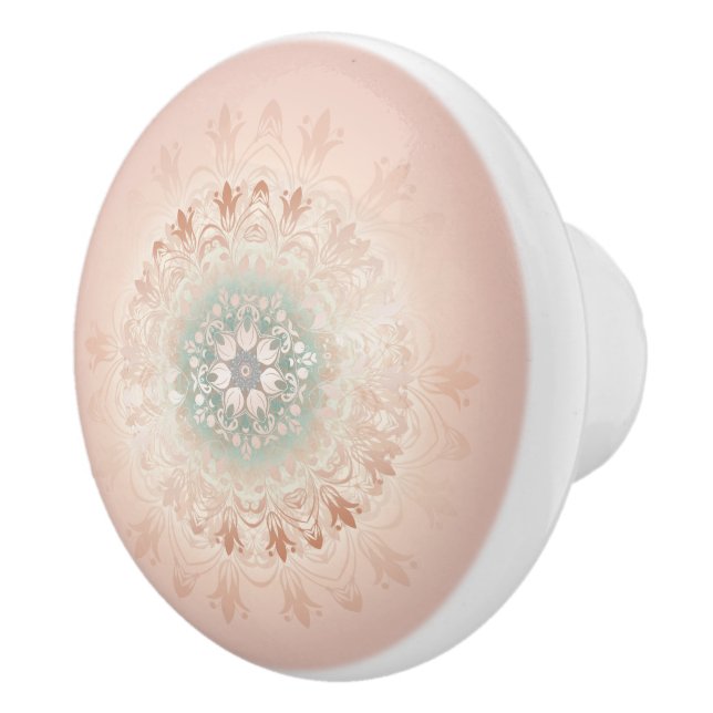 Rose Gold Rodnad Blommig Mandala Knopp (Höger)