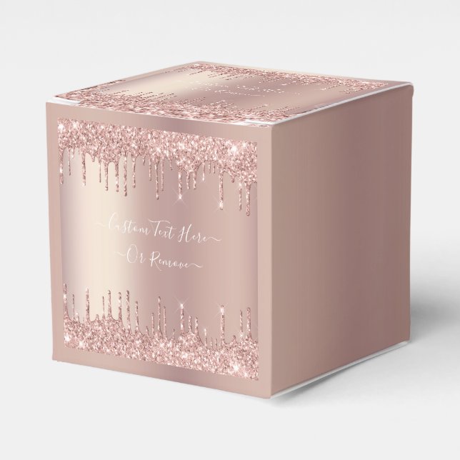 Rose Gold Rodnad Glitter Anpassad Text Namn Favori Presentaskar (Framsidan Sidan)
