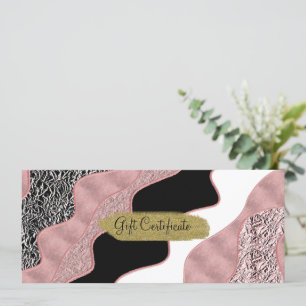 Rose Gold Rosa Abstrakt Våg Modern Glamour Trendig Inbjudningar