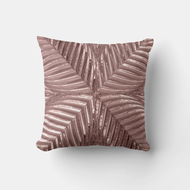 Rose Gold Rosa Art Deco Metallisk Elegant Glas 20- Kudde (Framsida)