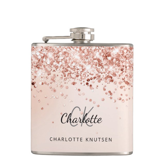 Rose gold rosa bästa vänner fickplunta (Framsidan)