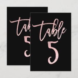 Rose Gold Rosa Folie Modernt Skript Bordskort 5