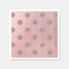 Rose Gold Rosa Glans Glamour Prickar Modern Chic Pappersservett