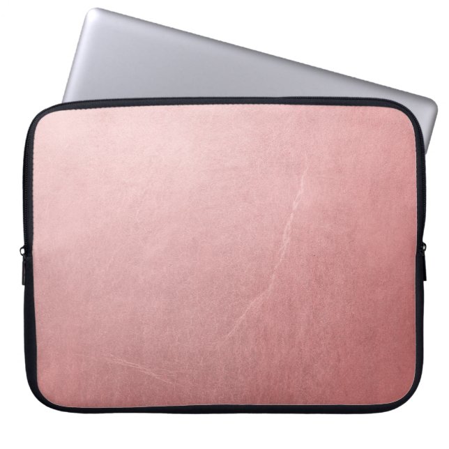 Rose Gold Rosa Glans Minimalistisk Chic Glamour Laptop Fodral (Framsidan)