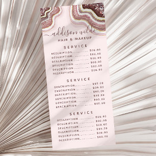 Rose Gold Rosa Glitter Agat Geod Reklamkort
