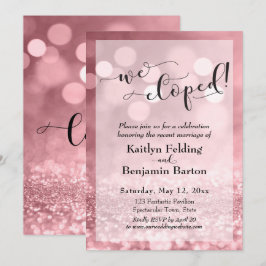 Rose Gold Rosa Glitter Bokeh Vi Rymde! Inbjudningar