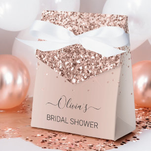 Rose Gold - Rosa Glitter Bröllopsdusch Presentaskar