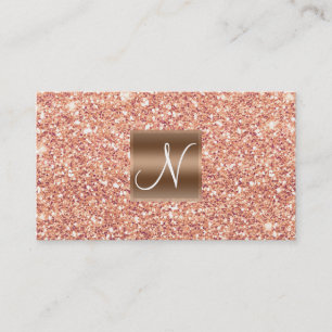 Rose Gold Rosa Glitter Chic Glam Glittrig Salong S Visitkort