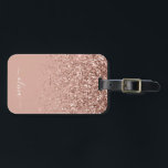 Rose Gold Rosa Glitter Monogram Bagagebricka<br><div class="desc">Rose Gold - Rosa Rosa Glänsande Glitter Monogram Namn Resväska Bagage Tag. Detta gör den perfekta söta 16-årspresenten,  bröllop,  bröllopsdusch,  baby shower eller möhippa present till någon som reser i stil.</div>