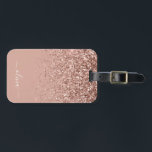 Rose Gold Rosa Glitter Monogram Bagagebricka<br><div class="desc">Rose Gold - Rosa Rosa Glittrande Monogram Namn Resväska Bag Tag. Detta gör den perfekta söta 16-årspresenten,  bröllopet,  bröllopsduschen,  baby shower eller möhippan presenten för någon som reser i stil.</div>
