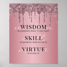 Rose Gold Rosa Glitterdroppar Motivationscitat