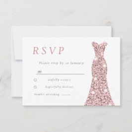 Rose Gold Rosa Klänning Bröllop eller Födelsedag  OSA Kort