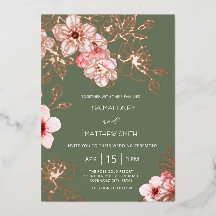 Rose Gold Rosa Körsbärsblom Wedding