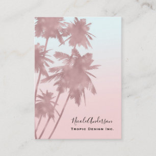 Rose Gold Rosa Palmer Strand Ombre Palmträd Visitkort