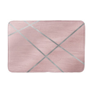 Rose Gold Rosén Rosa & Silver Linjer Badrumsmatta