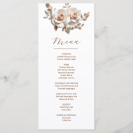 Rose Gold Rosor Skulptural 3D Blomma Bröllop Meny