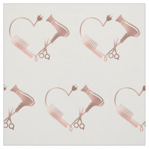 Rose Gold Sax Hårstylist Salong Mönster Tyg