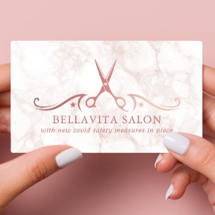 Rose Gold Sax Marmorsalong Covid Säkerhet Visitkort