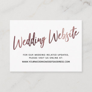 Rose Gold Script Bröllopswebbplats, Spara Datum Tilläggskort