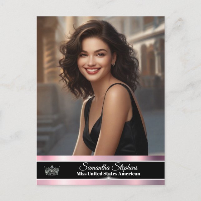 Rose Gold Shine Ensidig Pageant Promo Vykort (Framsida)