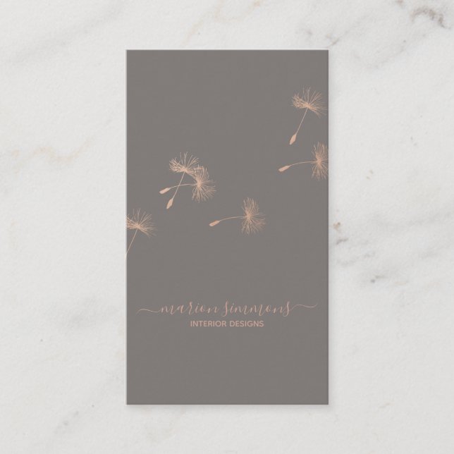 Rose Gold Signatur Maskros Visitkort (Framsida)