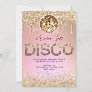 Rose Gold Sista Disco Möhippa Helg Inbjudningar