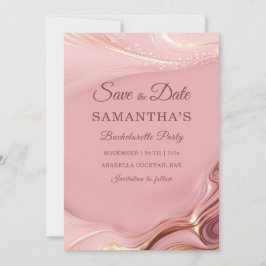 Rose Gold Sjungbrudfest Spara Datum Idéer Inbjudningar
