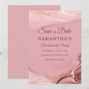 Rose Gold Sjungbrudfest Spara Datum Idéer Inbjudningar