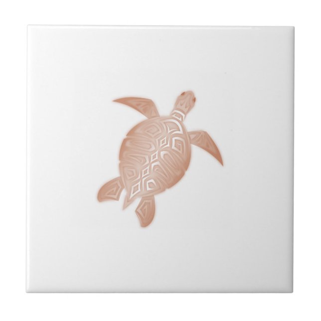 Rose Gold Sköldpadda Kakelplatta (Framsidan)