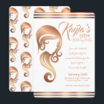 Rose Gold Skönhet Flicka Hår & Makeup Salong Party Inbjudningar<br><div class="desc">Anpassa för alla evenemang</div>