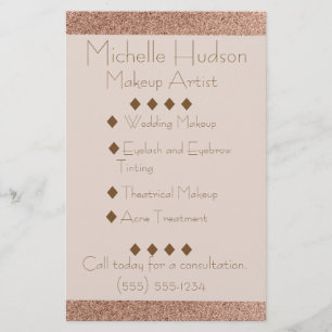 Rose Gold Skönhetssalong Makeup Artist Flygblad