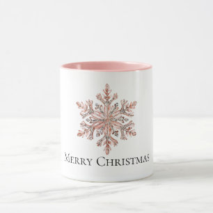 Rose Gold Snöflinga Jul Mugg