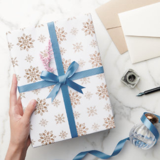 Rose Gold Snöflingor Mönster Presentpapper