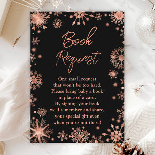 Rose Gold Snöflingor Vinter Bok Begäran Tilläggskort