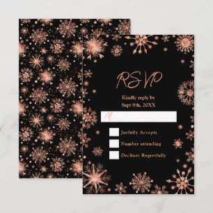 Rose Gold Snöflingor Vinter OSA Kort
