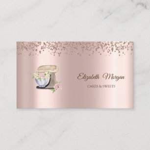Rose Gold Sötmix, Bakery Floral Mixer Visitkort
