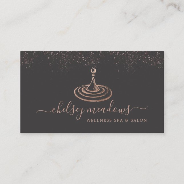 Rose Gold Spa Logotyp Affärs Kort (Framsida)