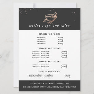 Rose Gold Spa Logotyp Prisinformationsfolder