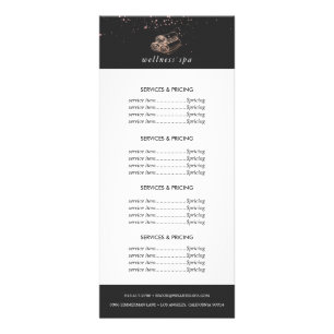 Rose Gold Spa Logotyp Prissättning Tjänster Reklamkort