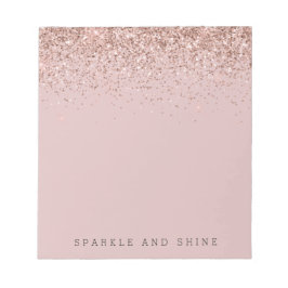 Rose Gold Sparkle Faux Glitter Anteckningsblock