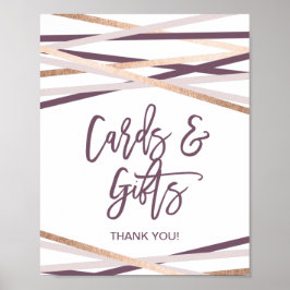 Rose Gold Streamers Kort och Presentbutik skylt