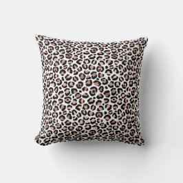 Rose Gold Svart Leopardsminkad cheetah trendig Kudde