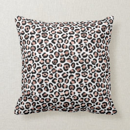Rose Gold Svart Leopardsminkad cheetah trendig Kudde