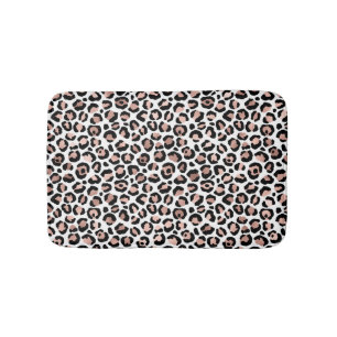 Rose gold svart leopardtryck cheetah trendigt badrumsmatta