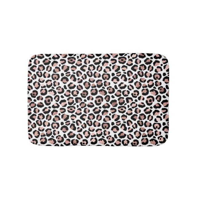 Rose gold svart leopardtryck cheetah trendigt  badrumsmatta (Framsidan)
