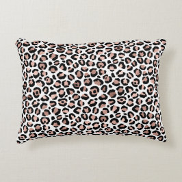 Rose gold svart leopardtryck cheetah trendigt prydnadskudde