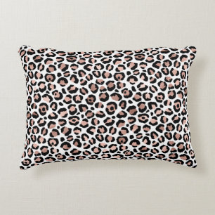 Rose gold svart leopardtryck cheetah trendigt prydnadskudde