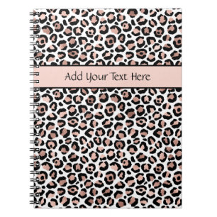 Rose Gold Svart Leopardtryck Trendig Chic Stylisk Anteckningsbok