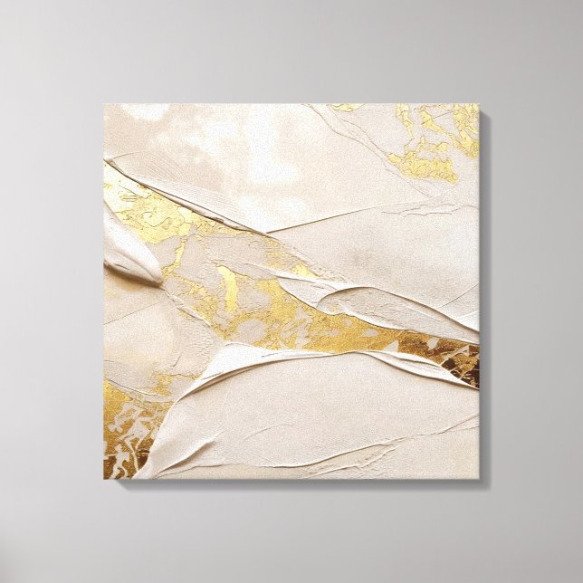 Rose Gold Texturerad Gips Abstrakt Canvastryck (Framsida)