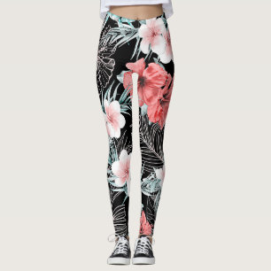 Rose Gold Tropisk Botanisk Paradisö Leggings